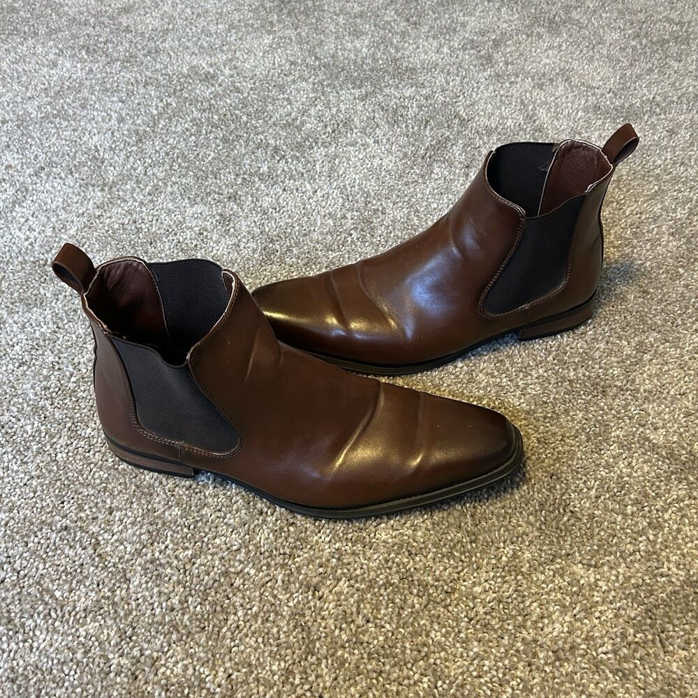 Vincent Cavallo D-510 Brown Leather Chelsea Dress Boots Men’s 11 Fits Like 12